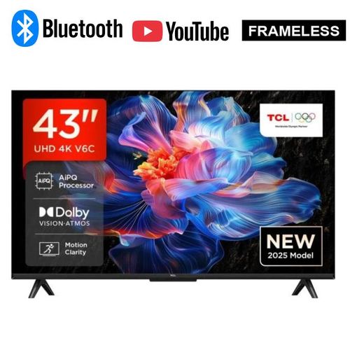 TCL 43″ 43V6D Google 4k HDR Tv, New 2026