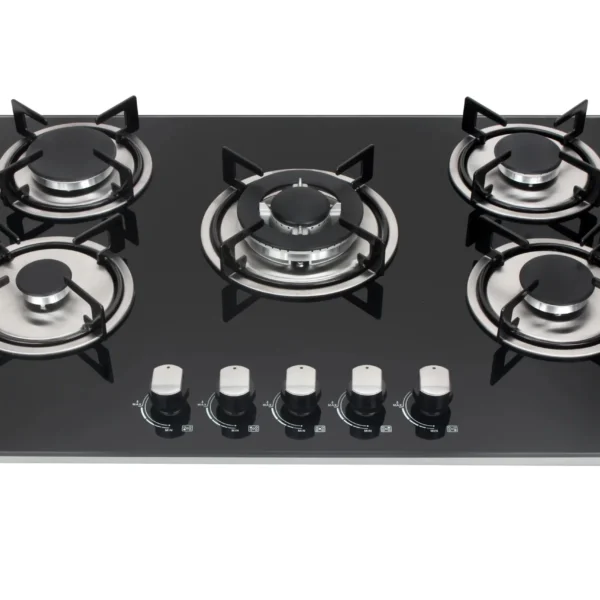 Bolesi HB-57005 Built-In 5 Gas Tempered Glass Cooker Hob (60×80cm)