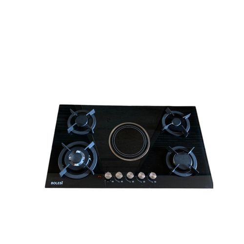 Bolesi HB-59035D Built-In Gas Hob – 4 Gas Burners + Electric Infrared Plate with Wok Burner