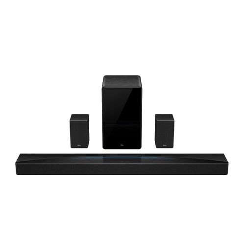 TCL Q85H 860W 7.1.4 Channel Sound Bar with Dolby Atmos, Wireless Subwoofer, and Wireless Surround Speakers